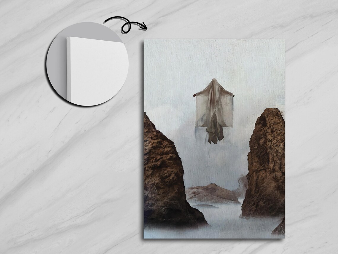 Spirits Embracing Amidst The Rocks, Ethereal Art - Image 5