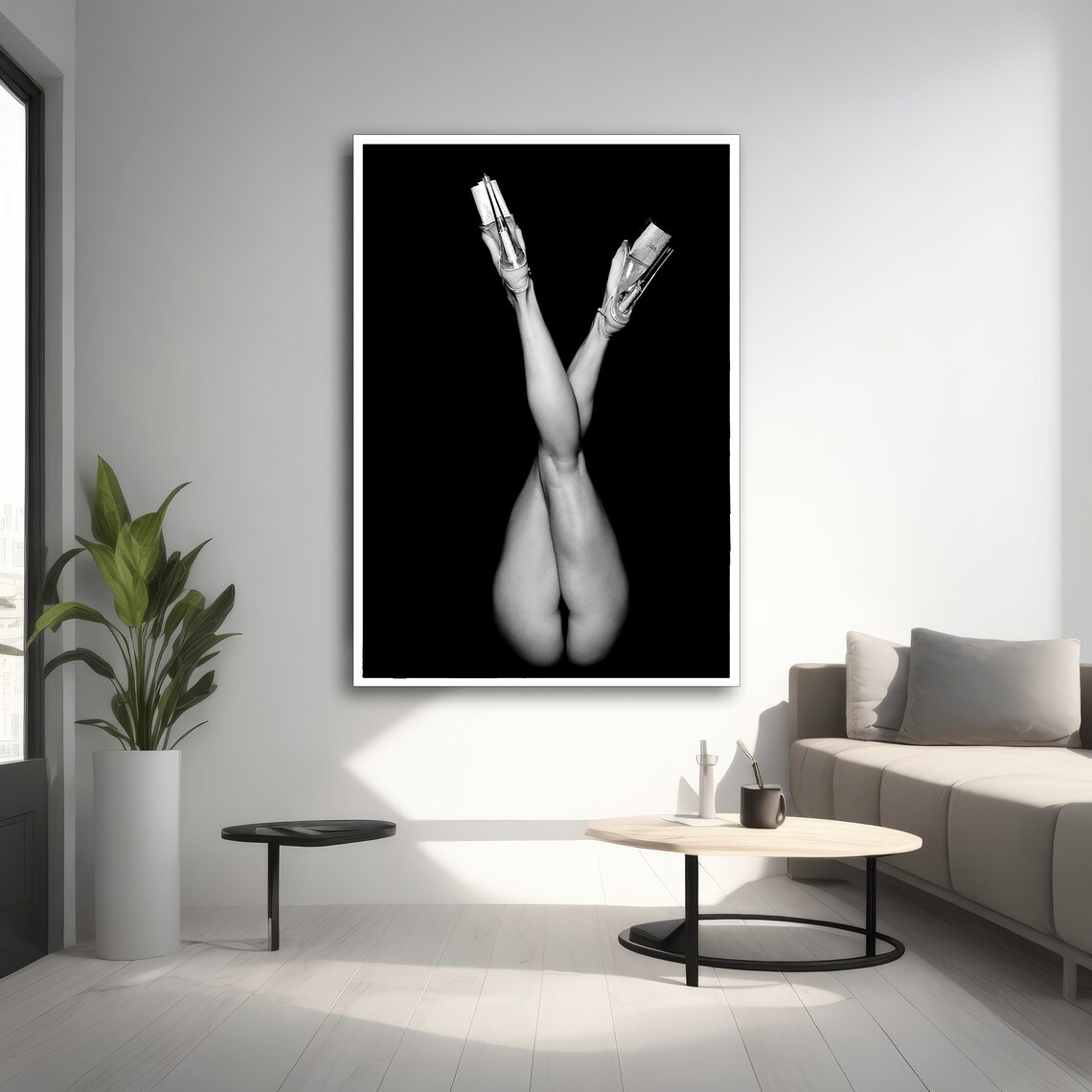 Sensual Legs and Heels, Erotic Modern Painting - Image 2