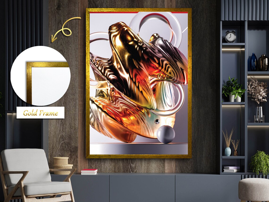 Geometric Fusion, Liquid Spirals and Triangles Art - Image 5