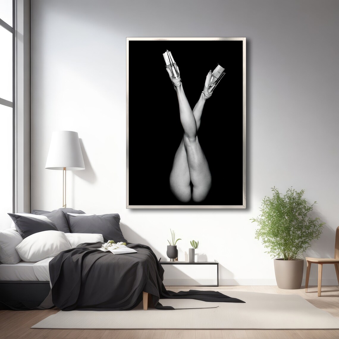 Sensual Legs and Heels, Erotic Modern Painting - Image 3
