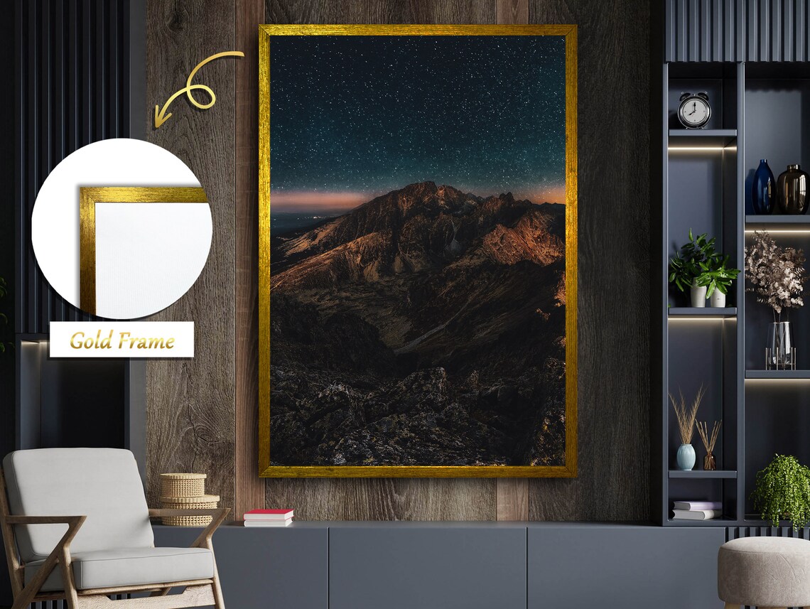 Night Mountain Landscape, Starry Night Art Print - Image 5