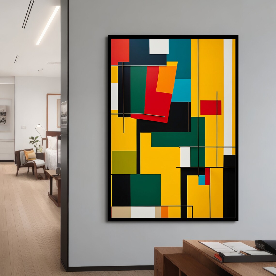 Abstract Geometric Painting, Modern Wall Art Gift - Image 4