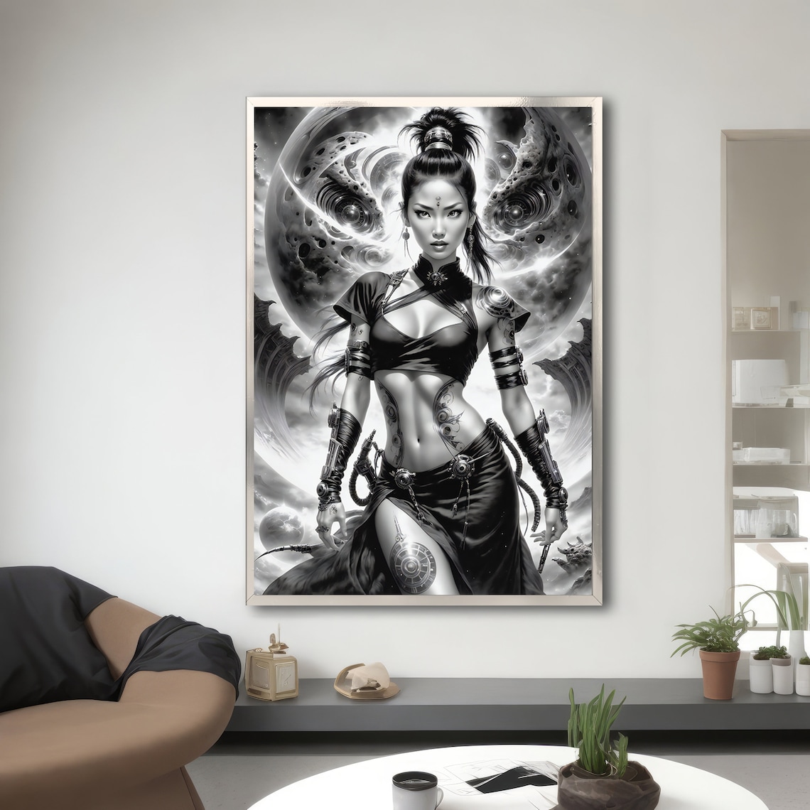 Futuristic Warrior Woman, Sci Fi Fantasy Portrait - Image 3