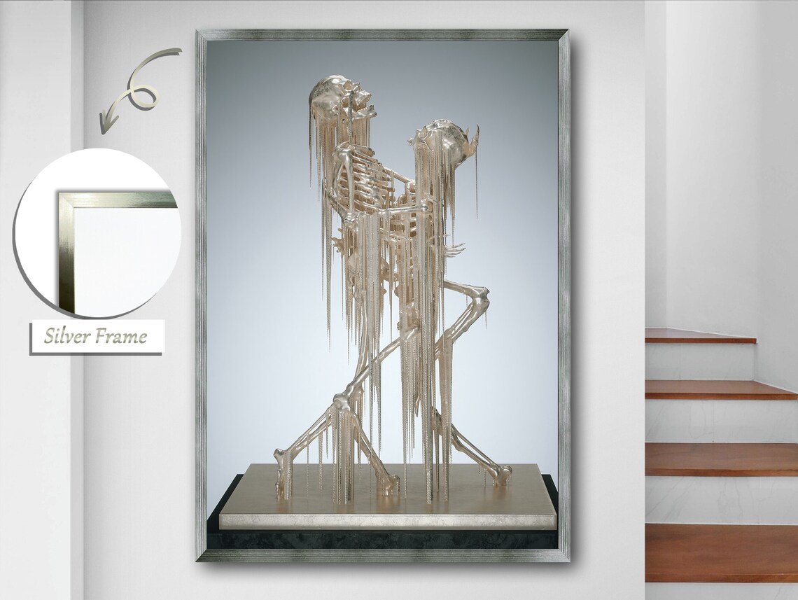 Wrapping Bronze Skeletons, Halloween Sculpture