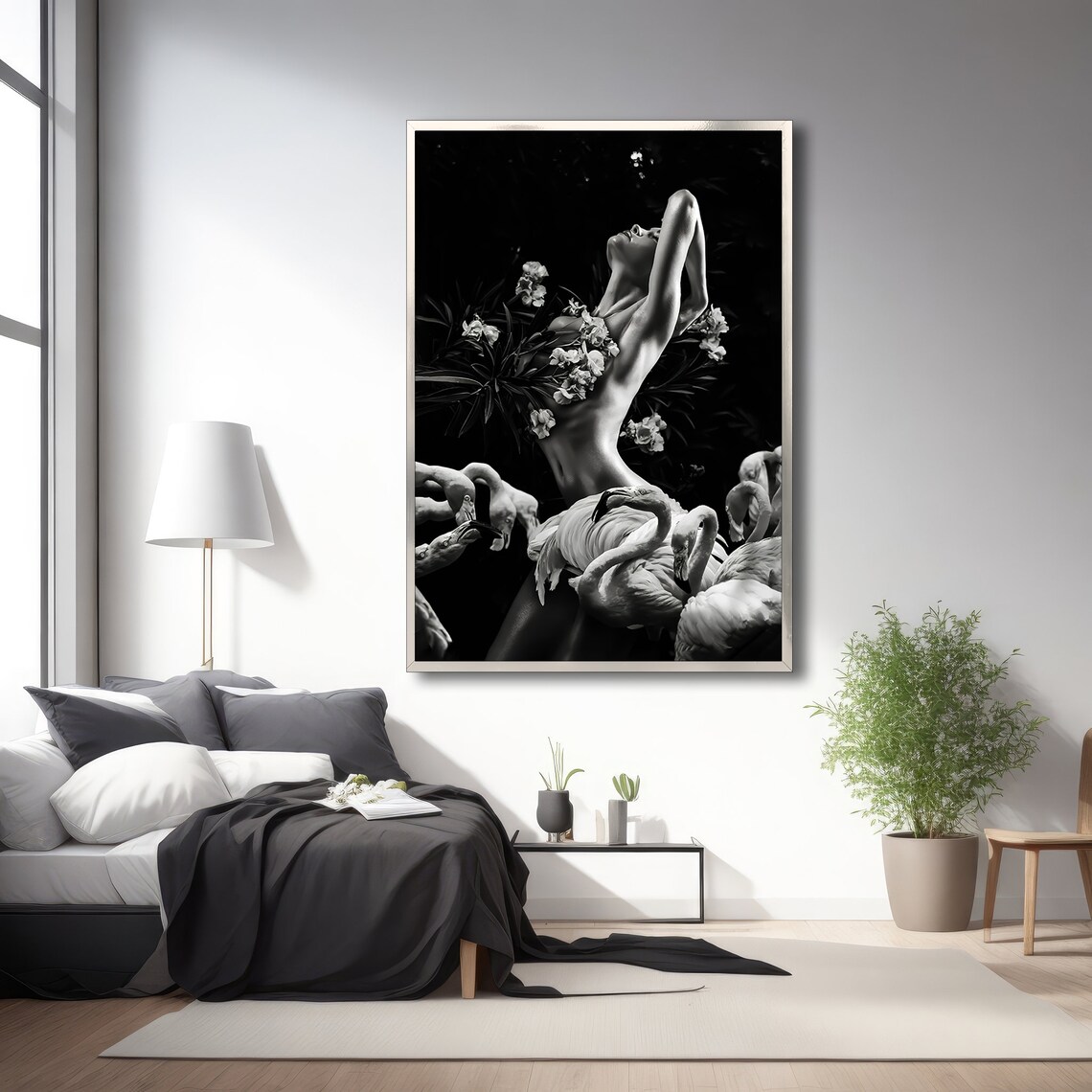 Exotic Nude With Flamingos, Intimate Gift - Image 3