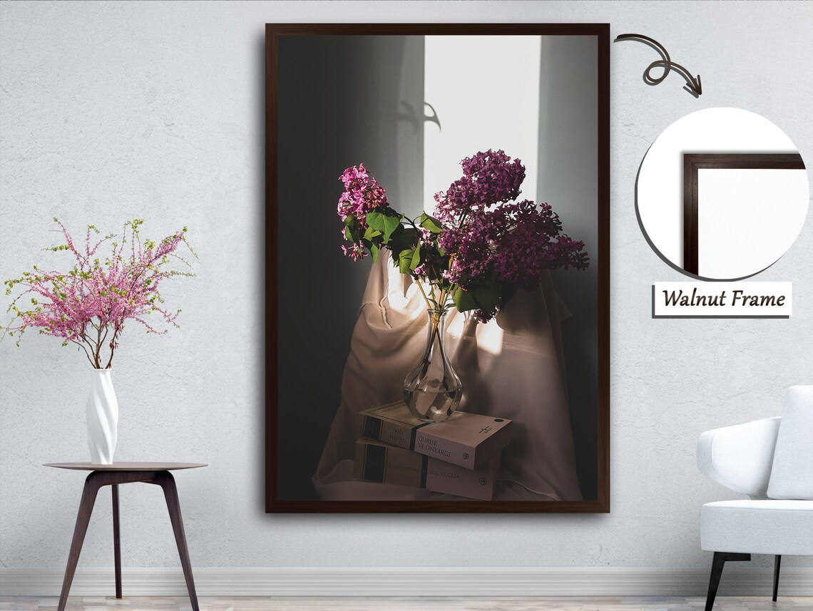 Lavender in a Pot on Books, Tranquil Wall Art - Image 4