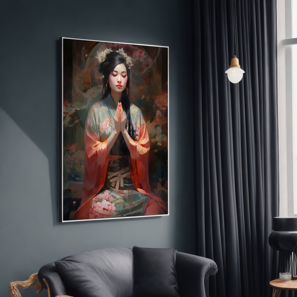 Graceful Ethnic Art Woman, Traditional Robe Gift