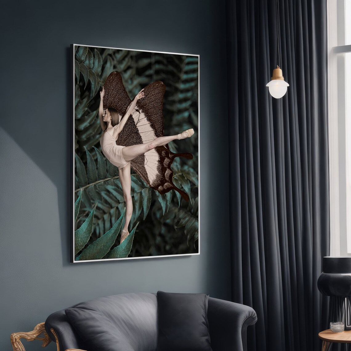Graceful Butterfly Ballerina, Elegant Dance Art Print