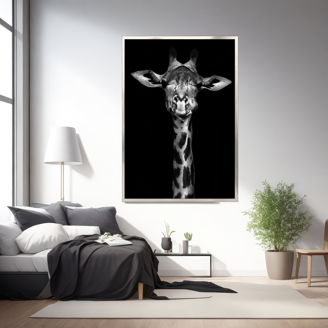 Black And White Giraffe Art Print, Nursery Decor - Image 3