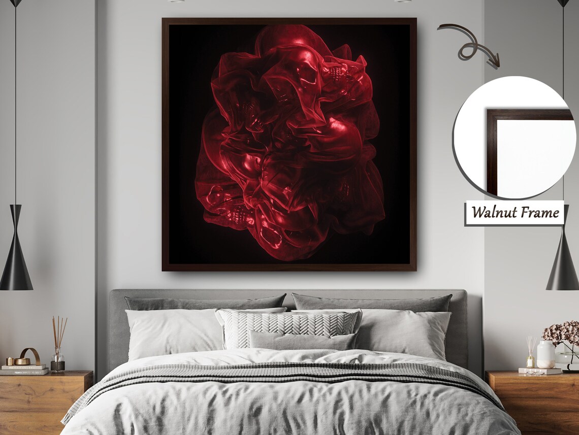Red Paint Dissolving In Water, Abstract Expressionism