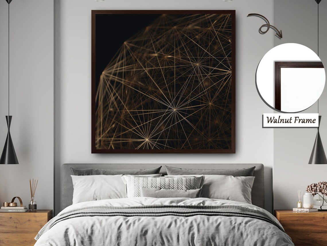 Connected Bronze Mesh Artwork, Abstract Metal Art - Image 4