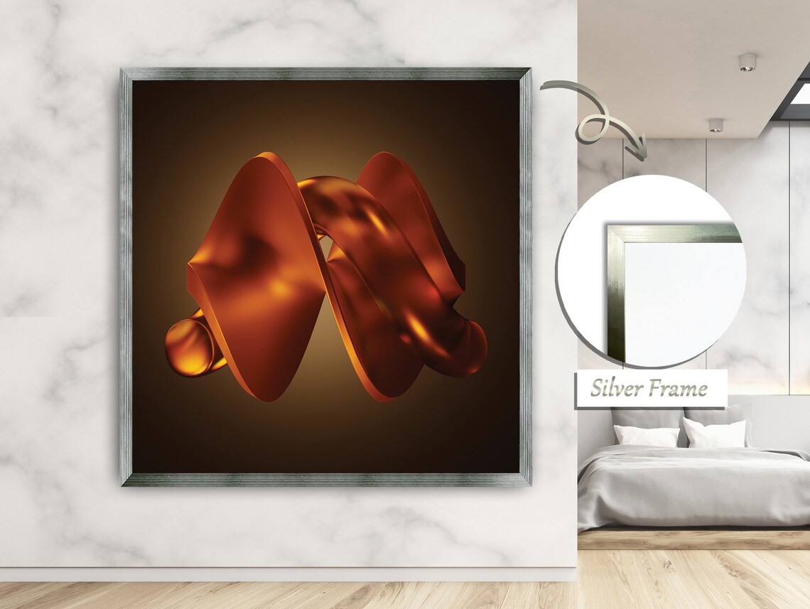 Copper Spiral Hypnotic Patterns, Elegant Wall Art - Image 2