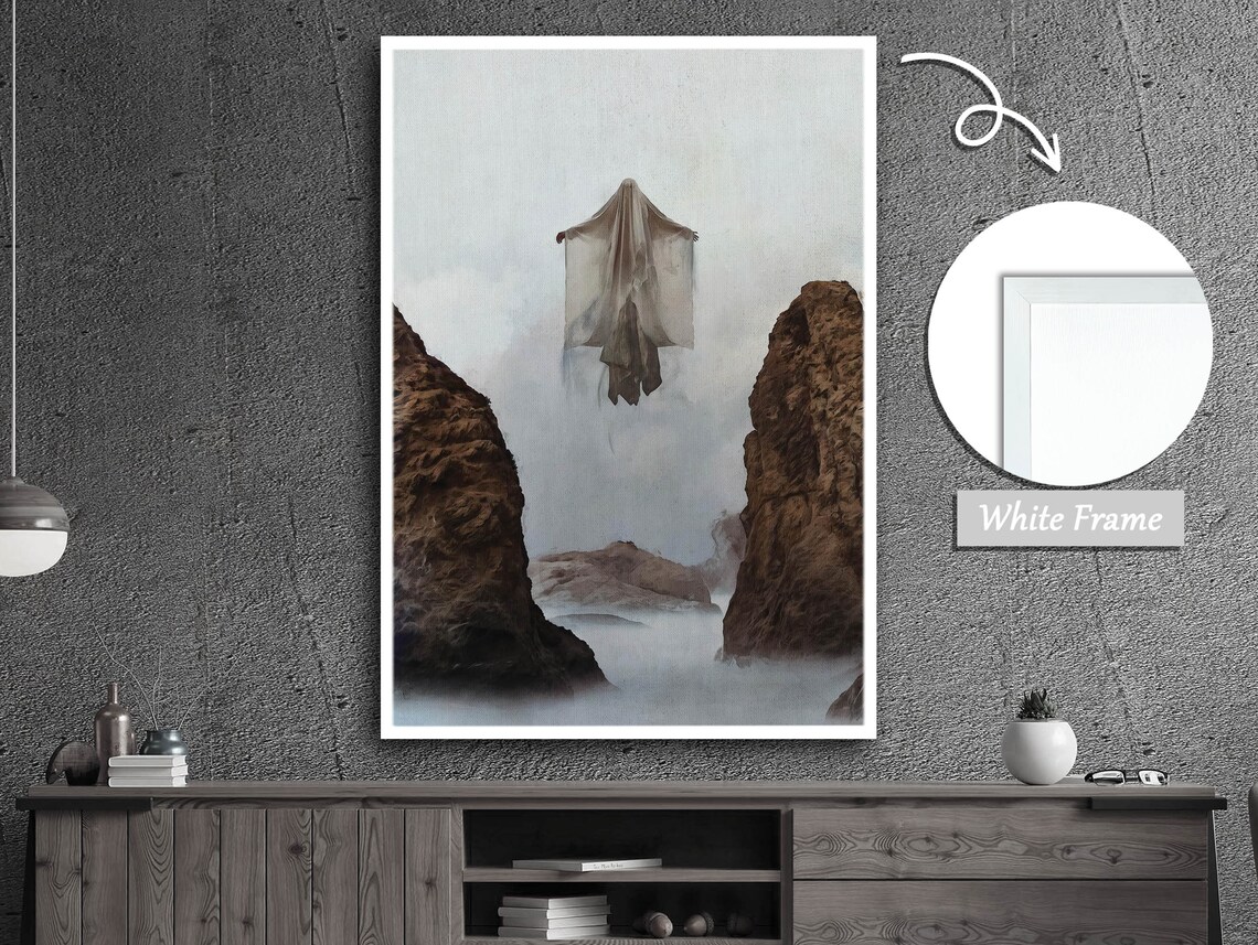 Spirits Embracing Amidst The Rocks, Ethereal Art - Image 3