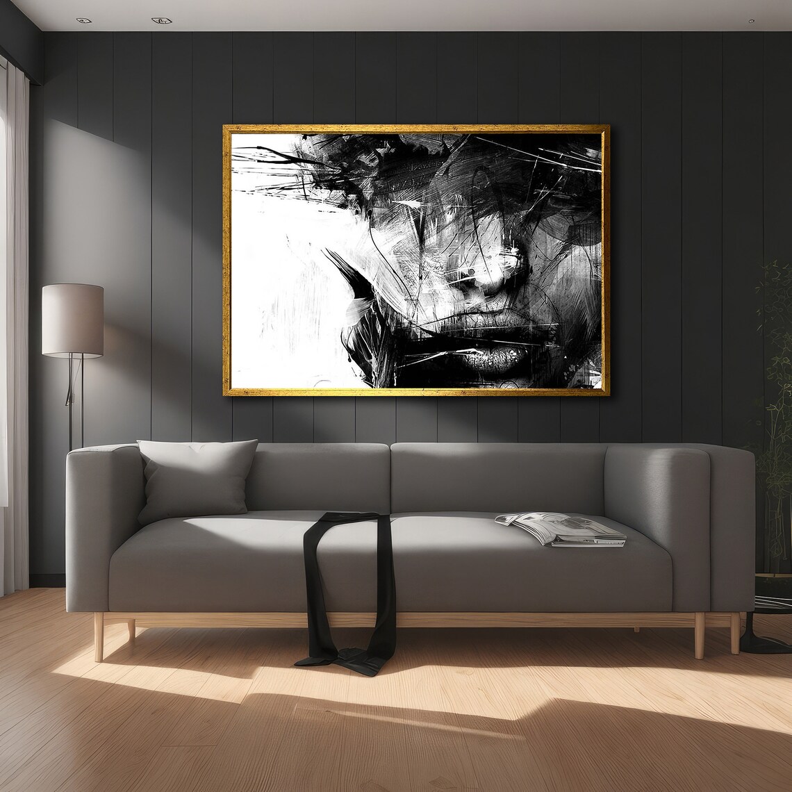 Abstract Monochrome Portrait, Modern Wall Decor