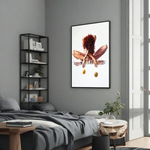 Introspective Nude Woman With Red Hair, Intimate Gift
