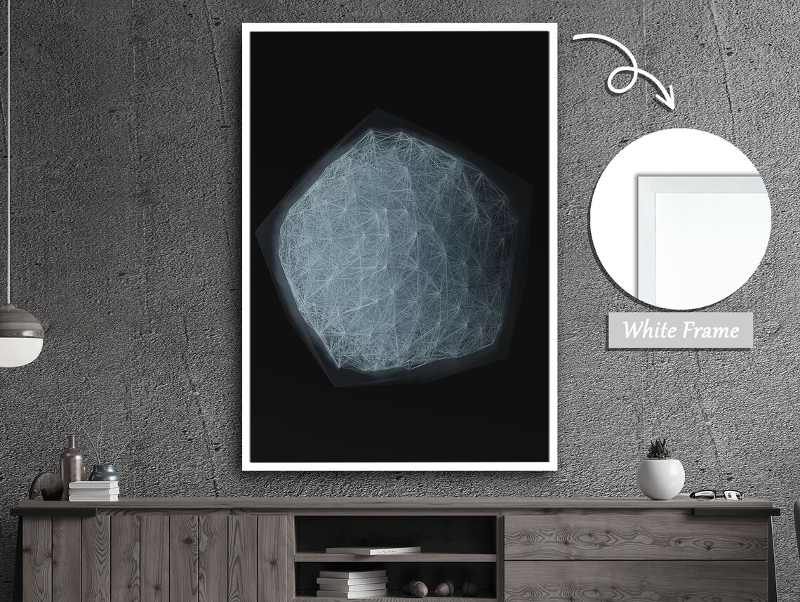 Metallic Symbols, Abstract Plate Painting - Image 3