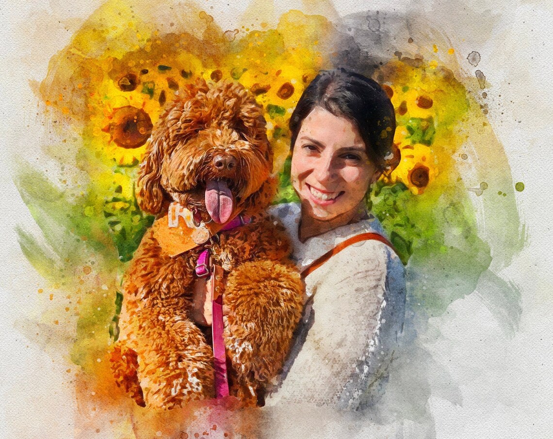 Custom Dog Portrait, Watercolor Art Print