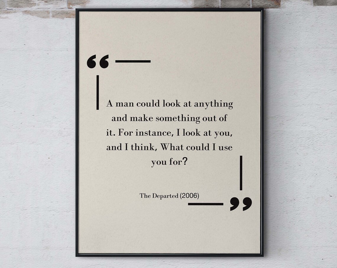 The Departed 2006 Minimalist Movie Quote Poster for Film Lovers