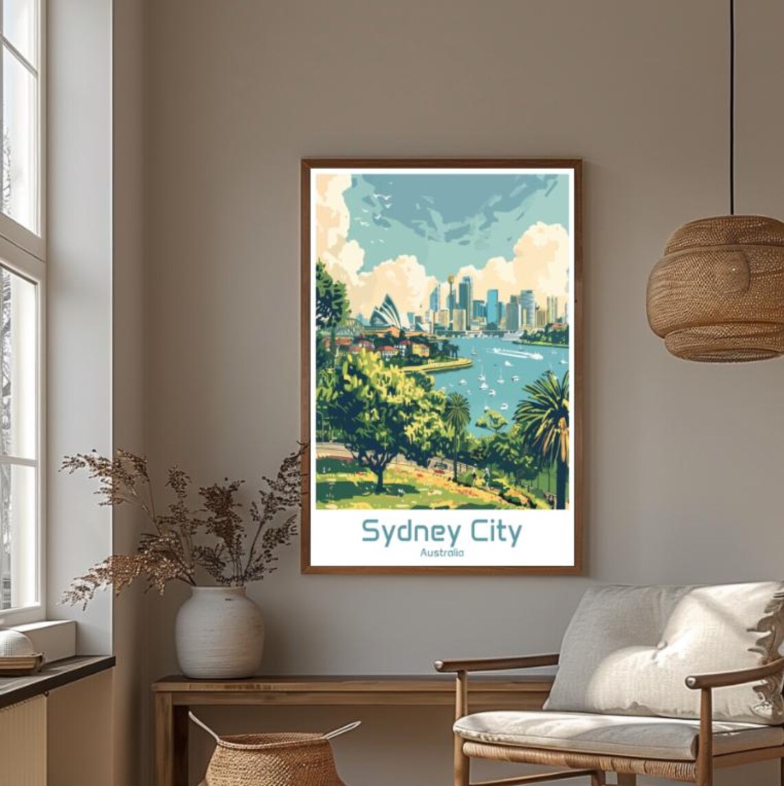 Sydney City Australia Harbour Skyline Illustrated Travel Poster - Image 4