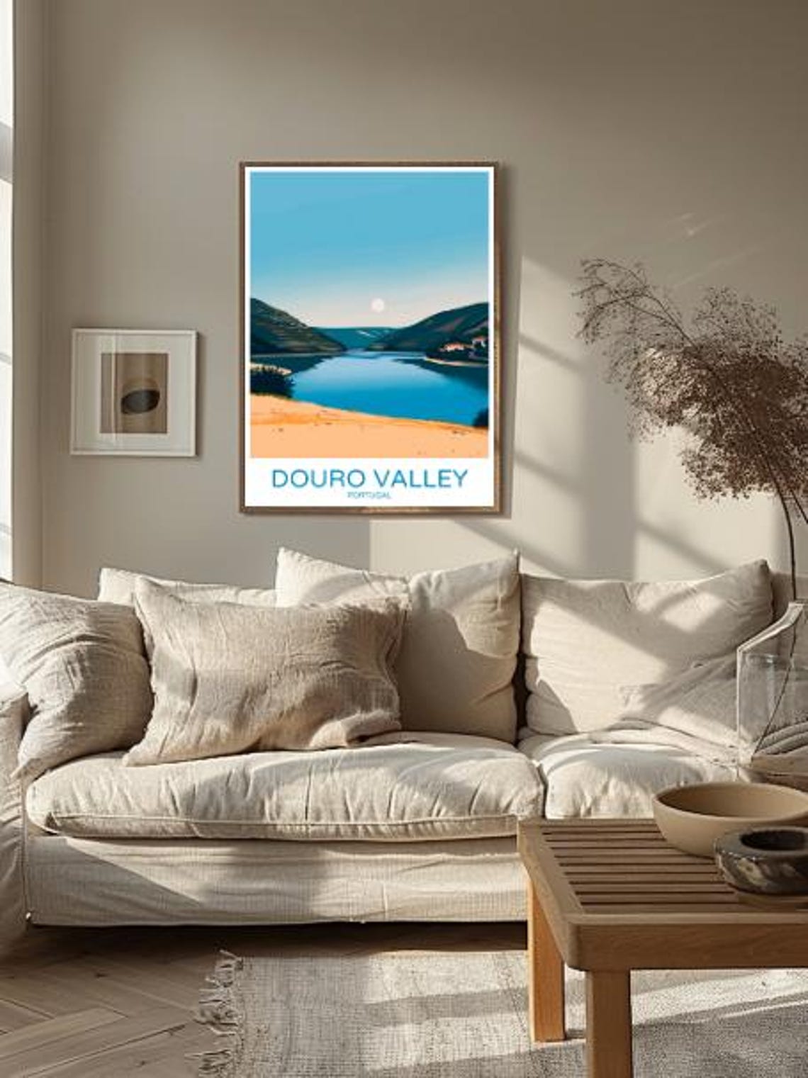 Douro Valley Portugal River Vineyard Hills Moonrise Travel Poster - Image 2
