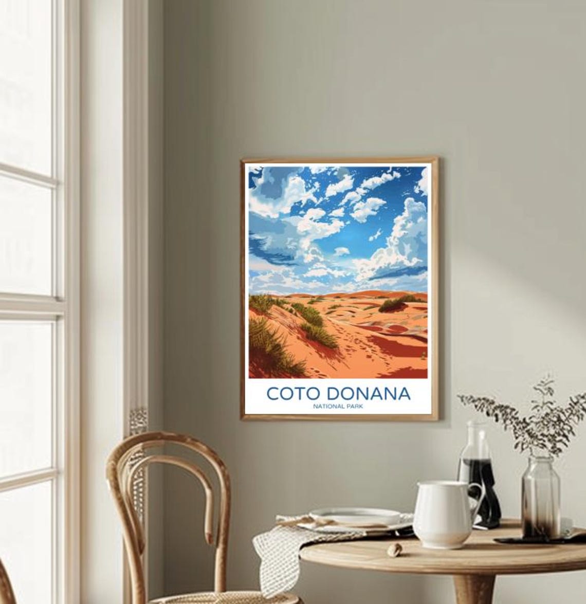 Coto Doñana Orange Sand Dunes Under Dramatic Sky Travel Poster - Image 2