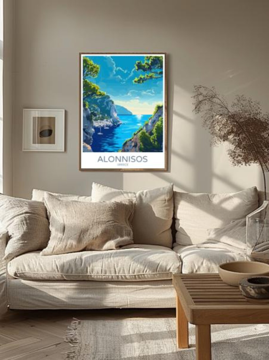 Alonnisos Greece Hidden Cliff Cove Turquoise Bay Travel Poster - Image 2