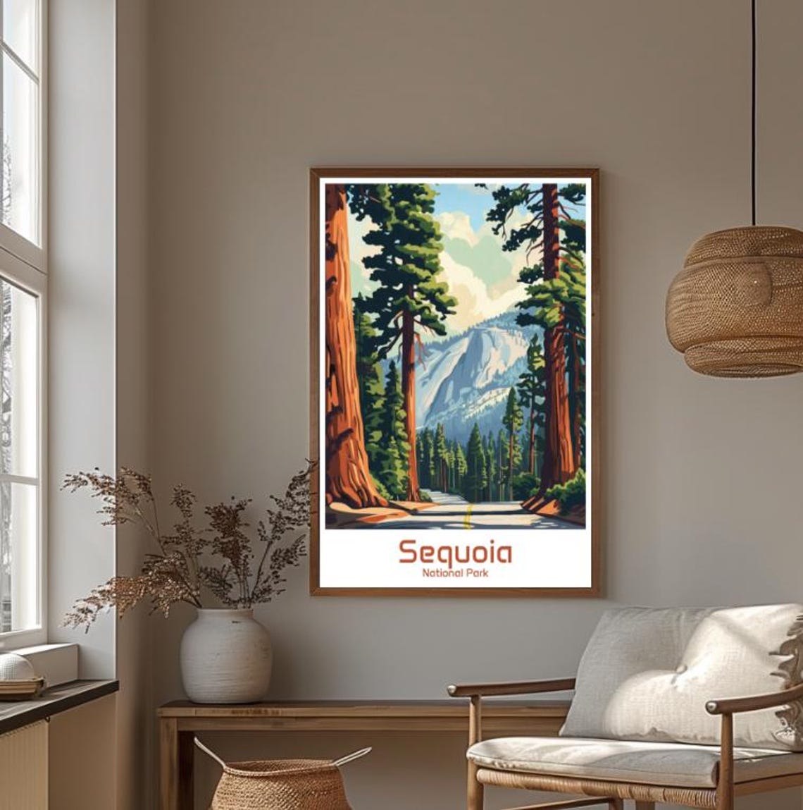 Sequoia National Park Giant Redwood Trees Lining a Road Poster - Image 4