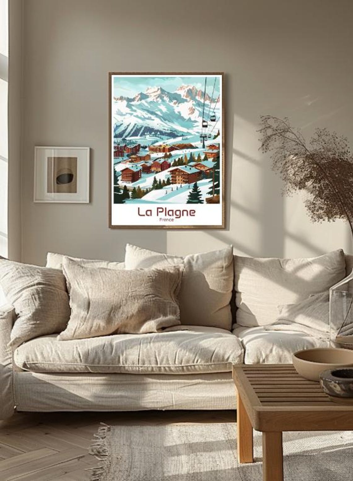 La Plagne French Alps Ski Resort Mountain Village Travel Poster - Image 3