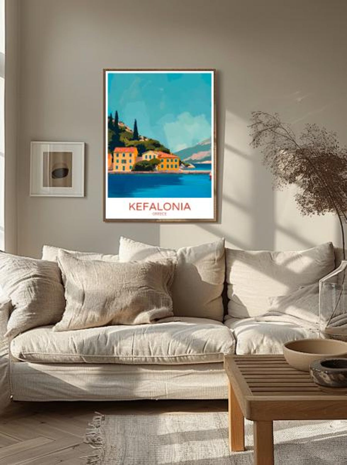 Kefalonia Greece Ionian Seaside Village Cypress View Travel Poster - Image 2