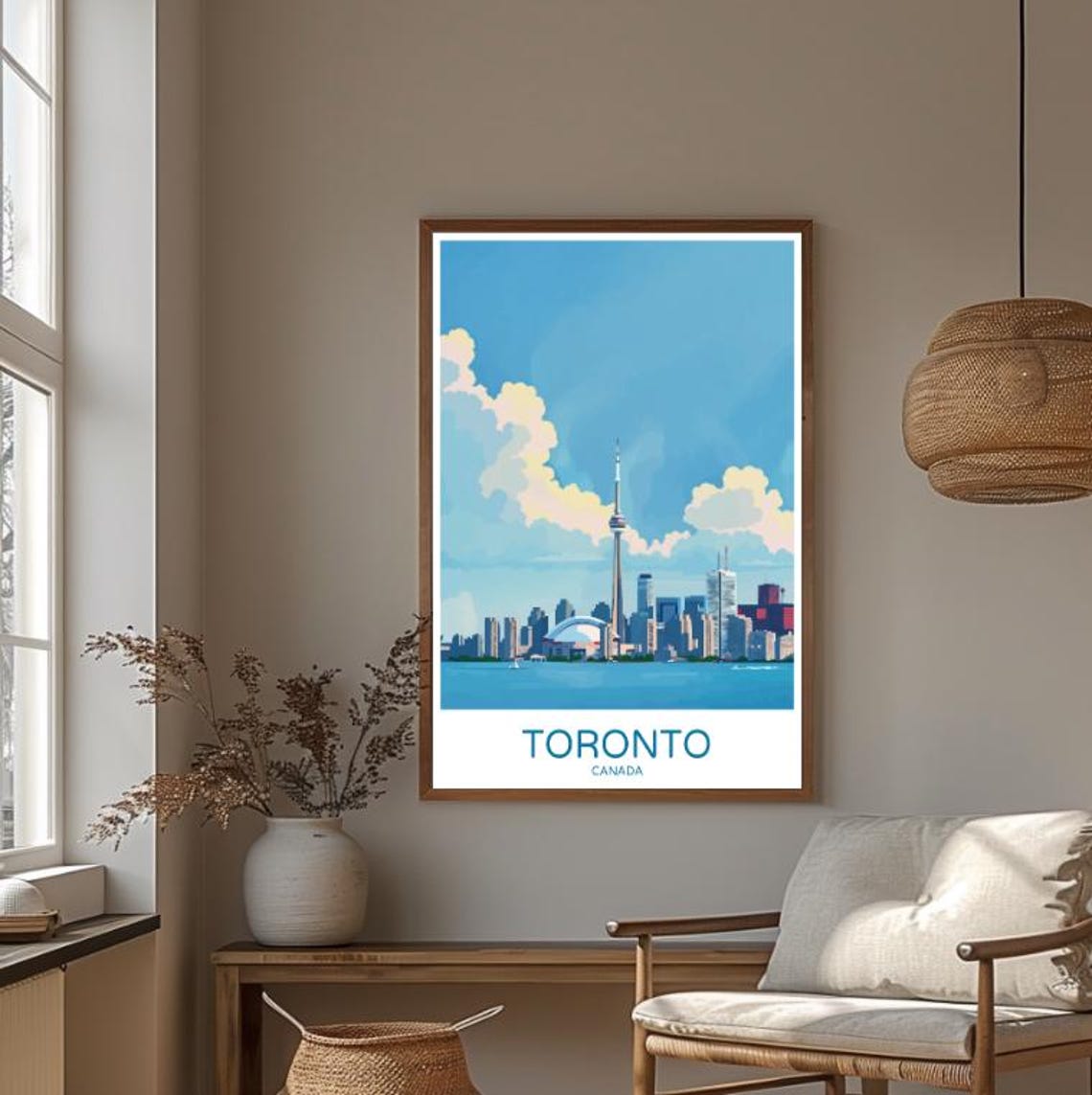 Toronto Canada CN Tower Skyline Waterfront Minimalist Travel Poster - Image 3