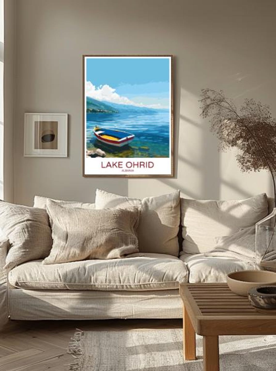 Lake Ohrid Albania Travel Poster Scenic Lake Mountain Landscape Wall Art Albanian Nature Print Travel Gift European Decor Wall Art - Image 2