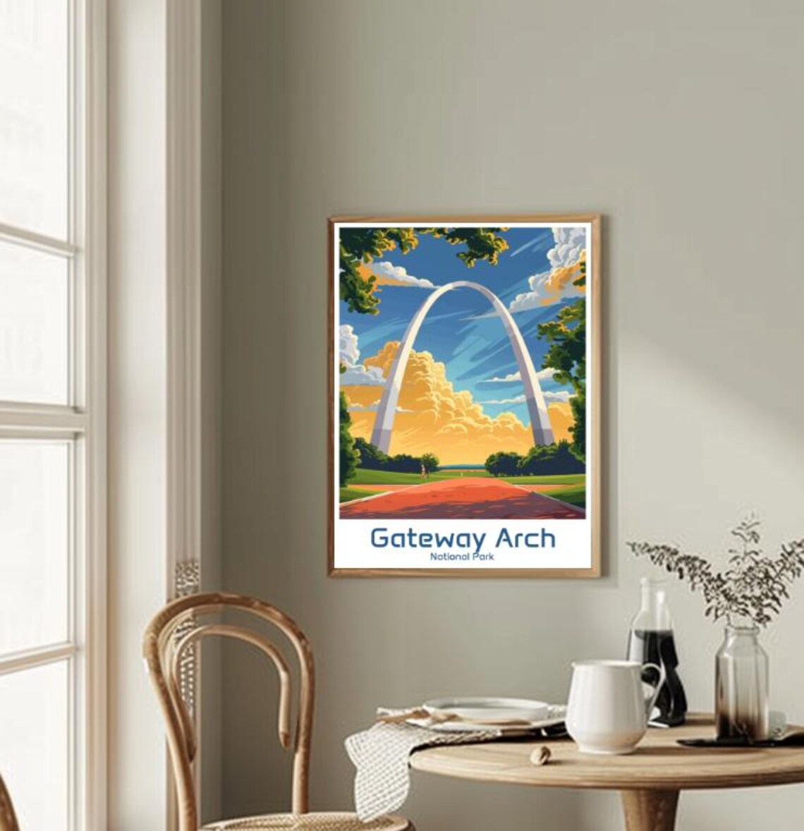 Gateway Arch National Park St Louis Sunset Landmark Travel Poster - Image 2