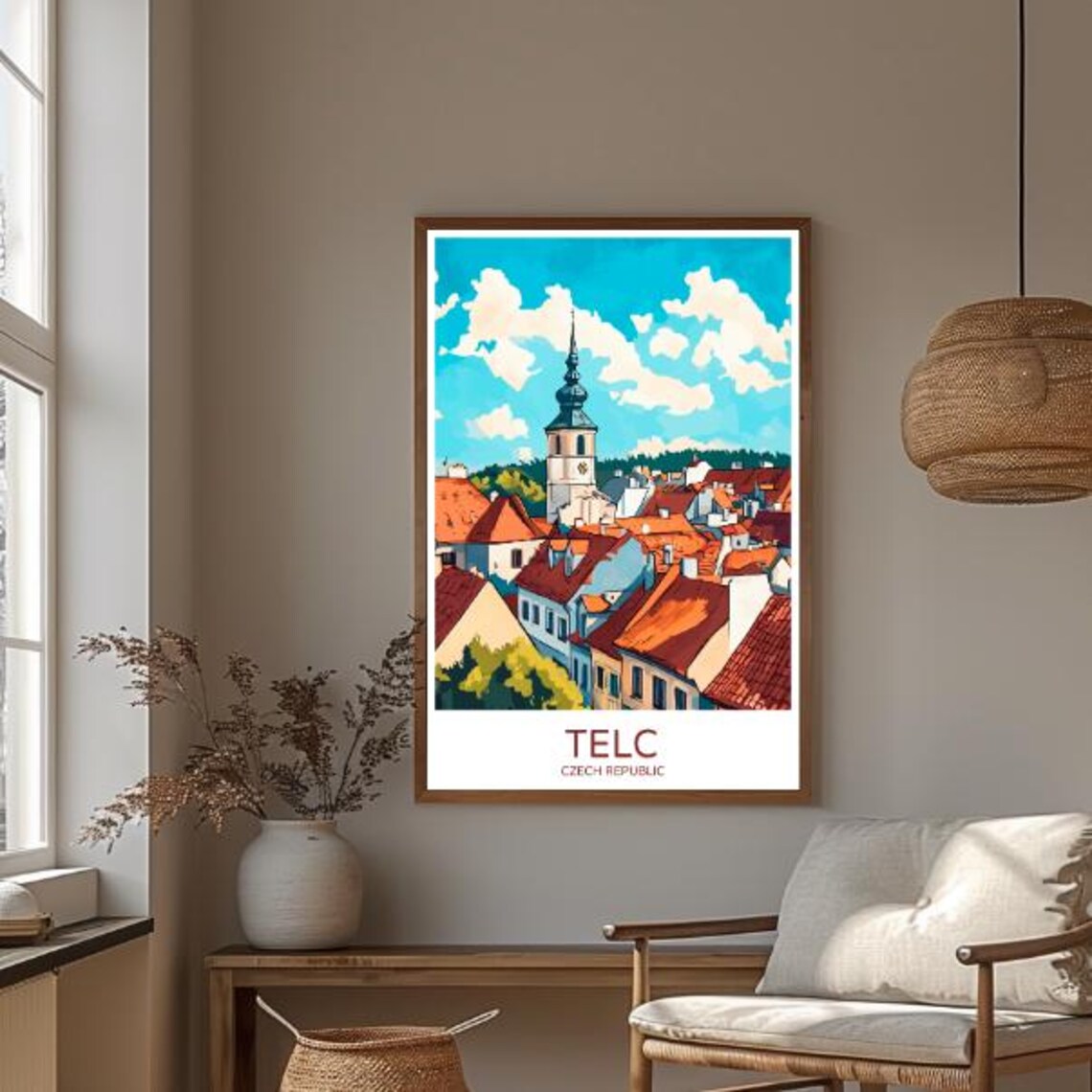 Telc Czech Republic Red Rooftops Historic Tower UNESCO Town Poster - Image 3