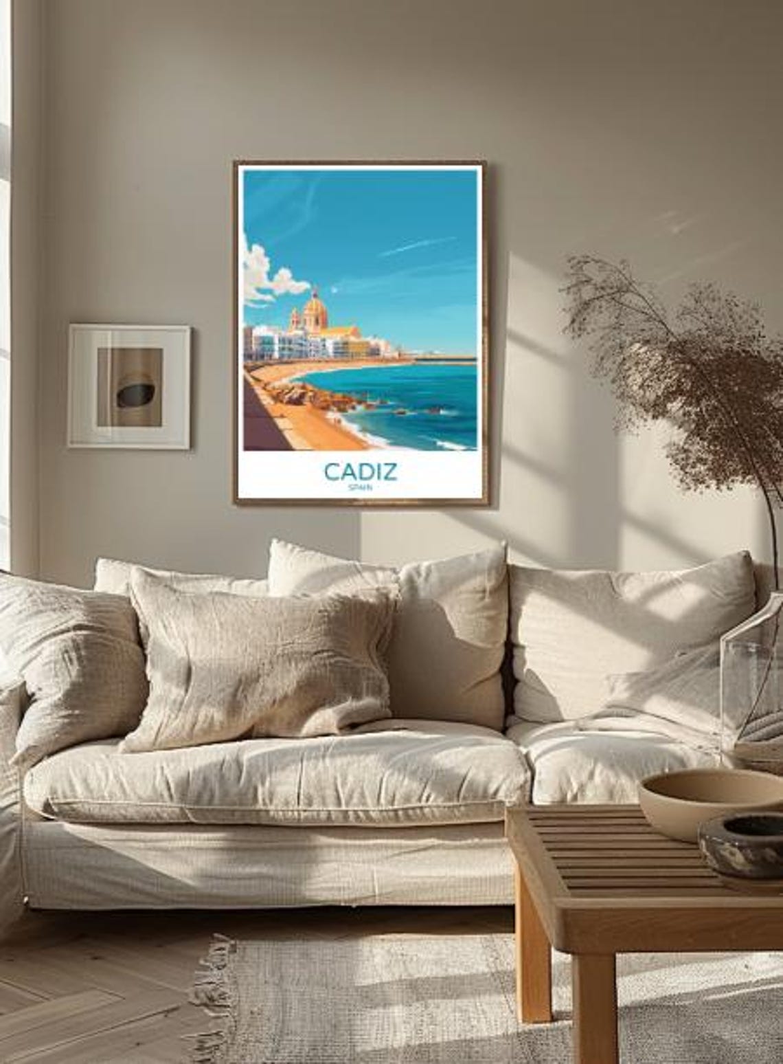 Cadiz Spain Cathedral Dome Golden Beach Promenade Travel Poster - Image 2