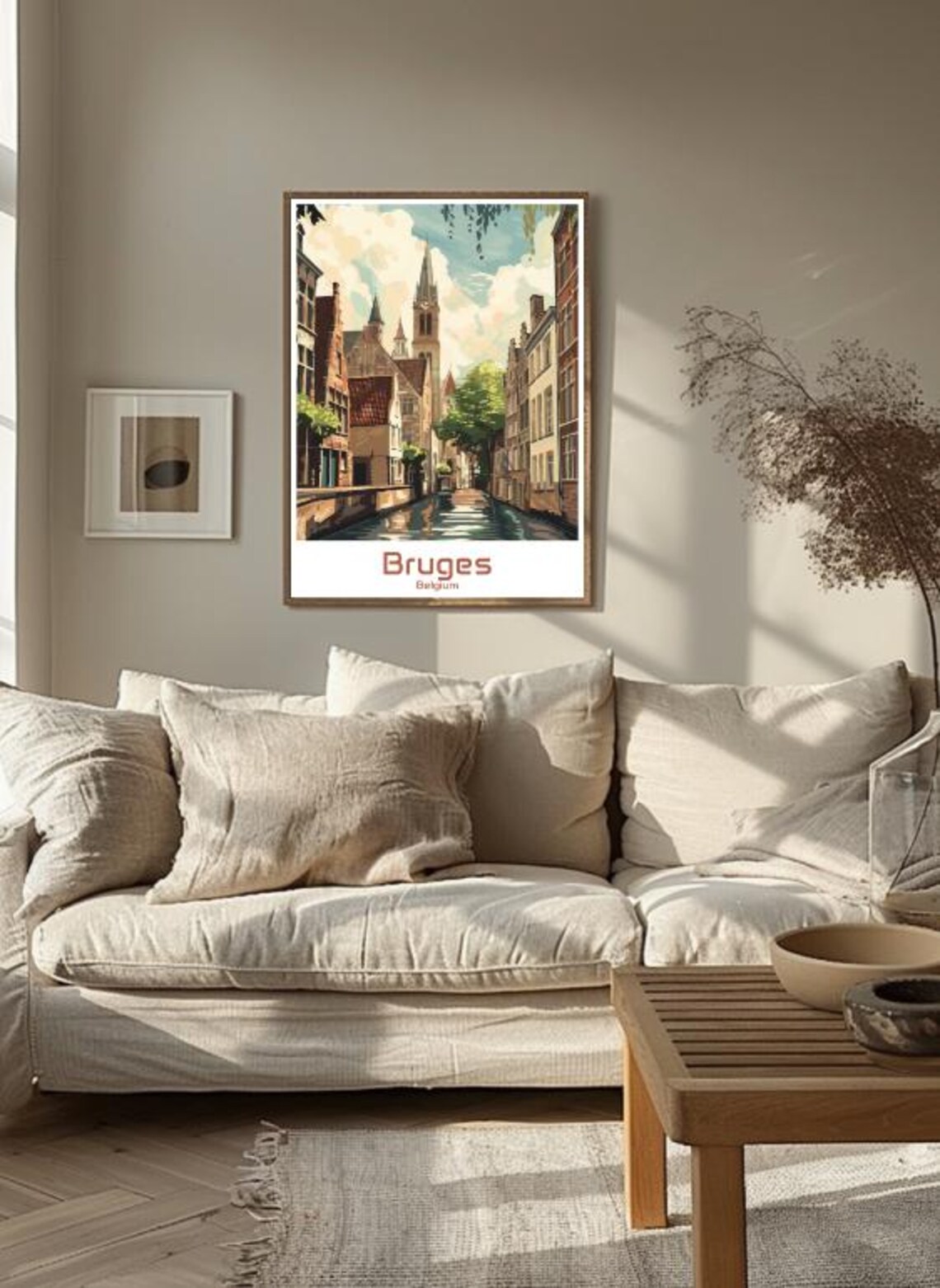 Bruges Belgium Medieval Canal and Belfry Street Travel Poster - Image 3