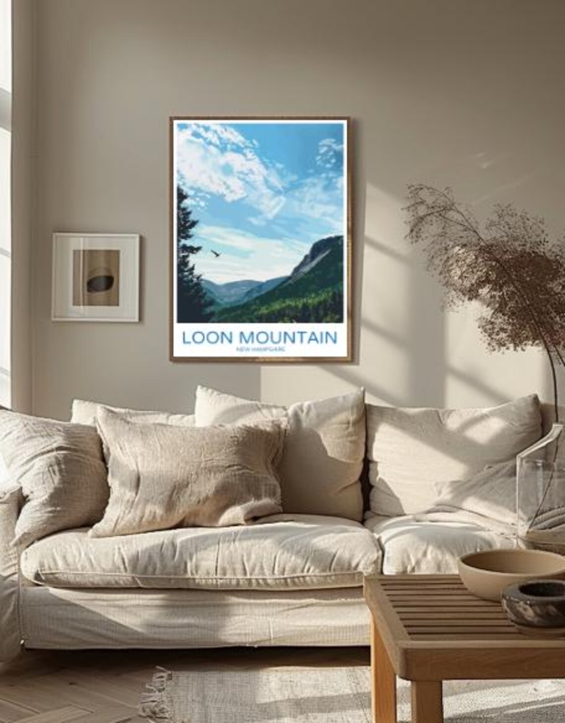 Loon Mountain New Hampshire Forest Valley Peak Travel Poster - Image 2