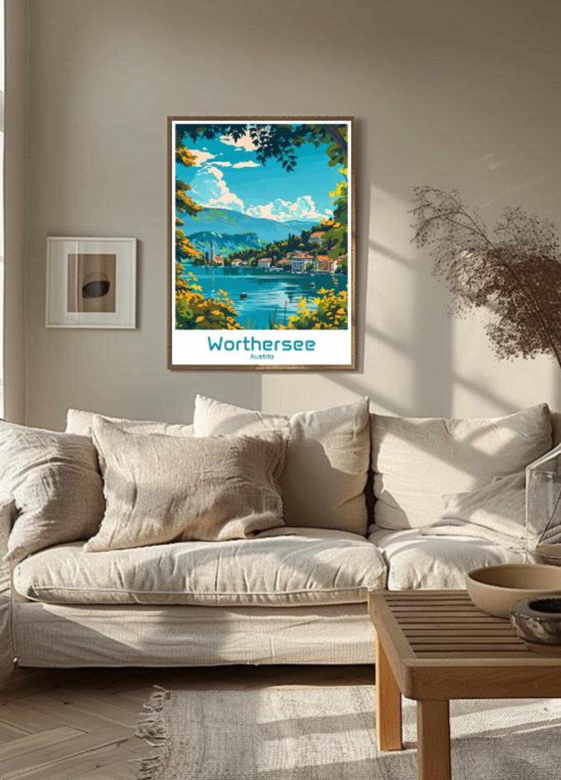 Worthersee Austria Turquoise Lake and Shoreline Town Travel Poster - Image 3