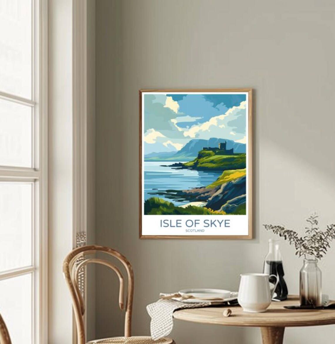 Isle Of Skye Scotland Coastal Castle Cliffs Landscape Poster - Image 2