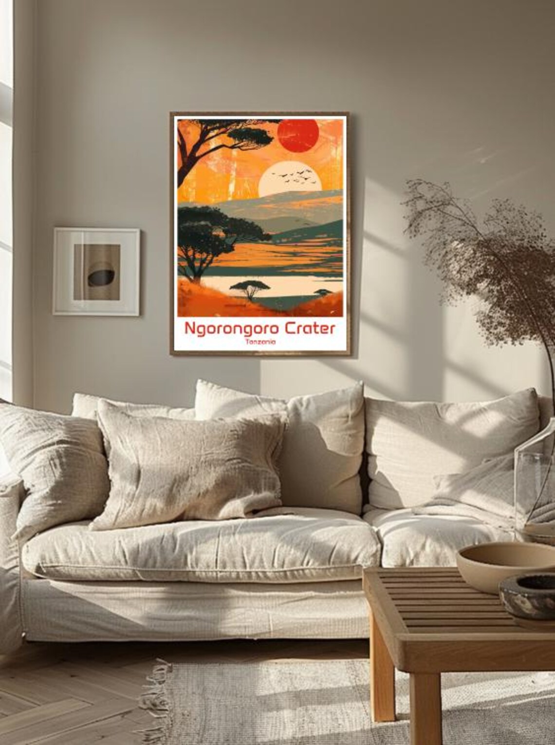 Ngorongoro Crater Tanzania Savanna Sunset Acacia Safari Poster - Image 3