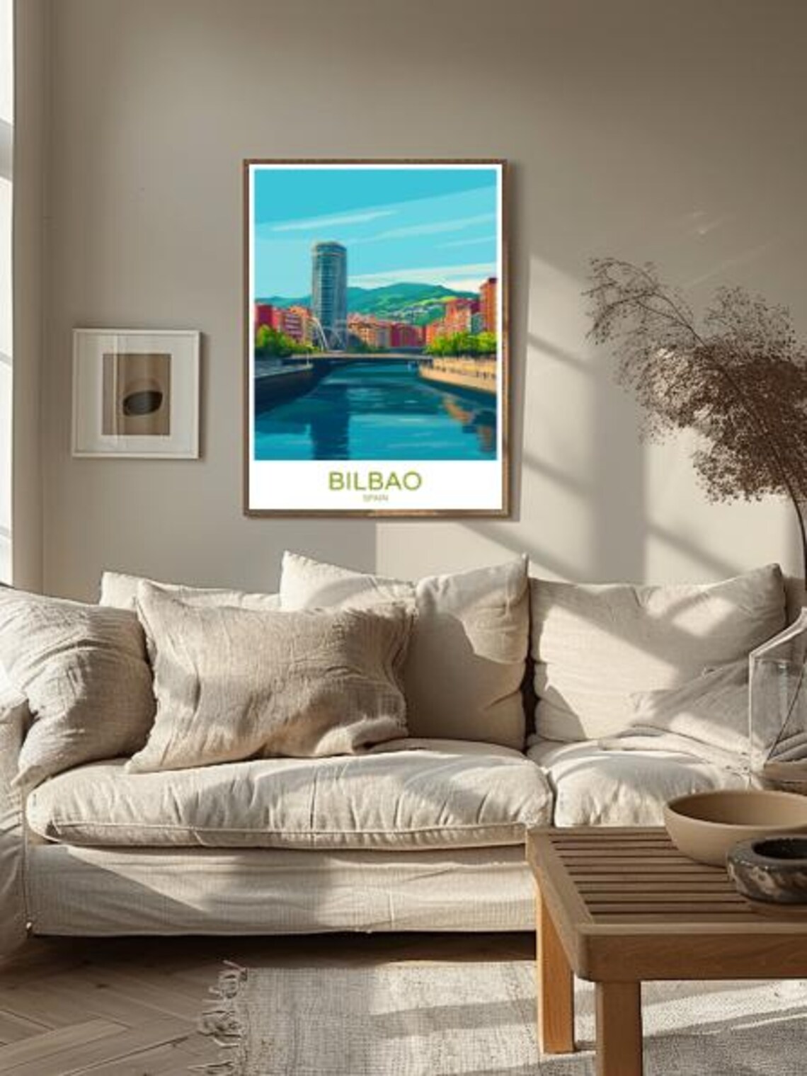 Bilbao Spain Modern Travel Poster With River And City Skyline Art - Image 3