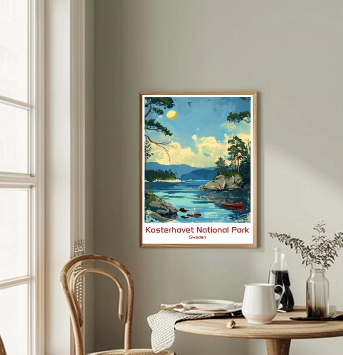 Kosterhavet National Park Sweden Rocky Coast Canoe Scene Poster - Image 2