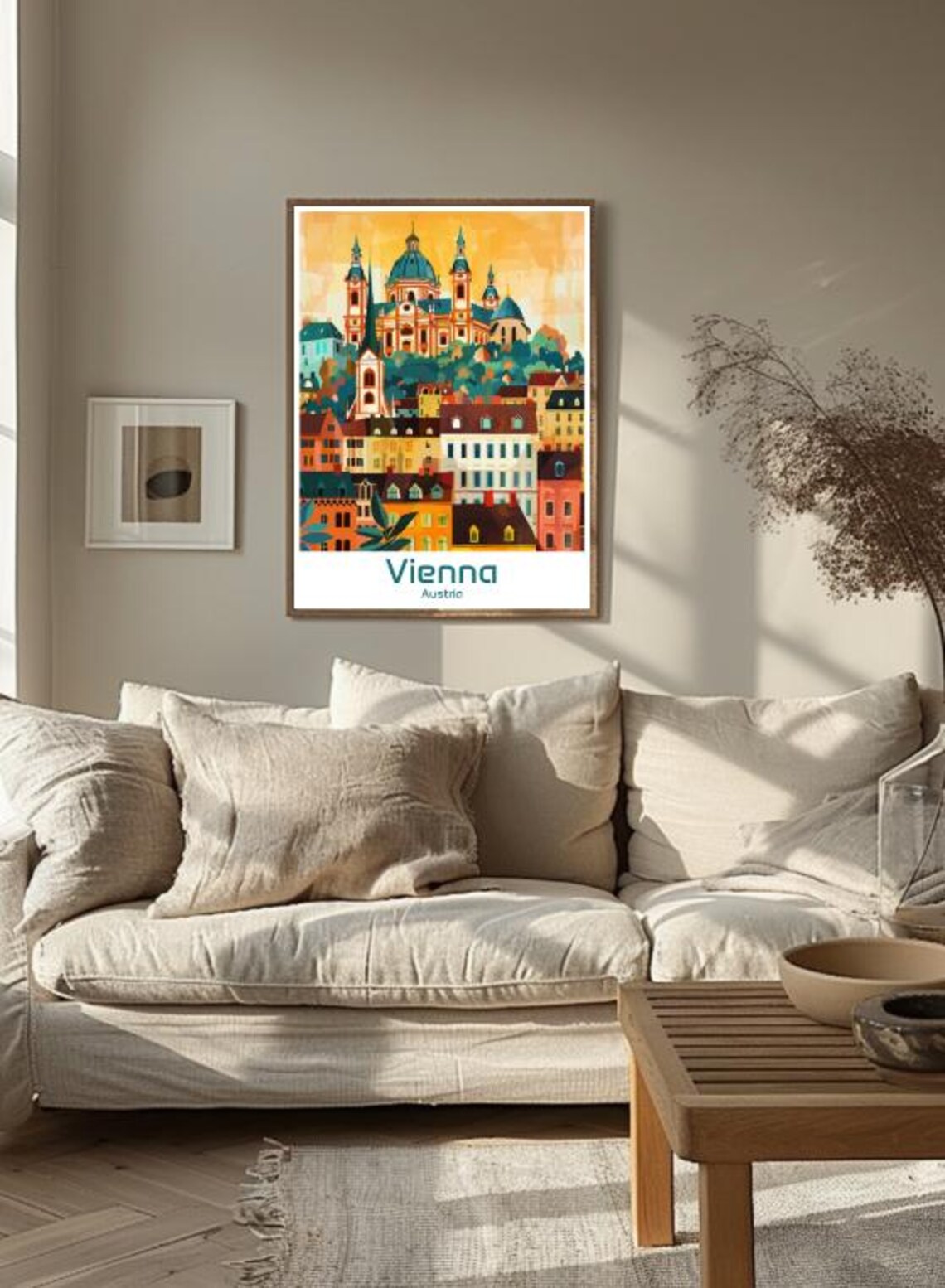 Vienna Austria Imperial Old Town Domed Church Skyline Travel Poster - Image 3