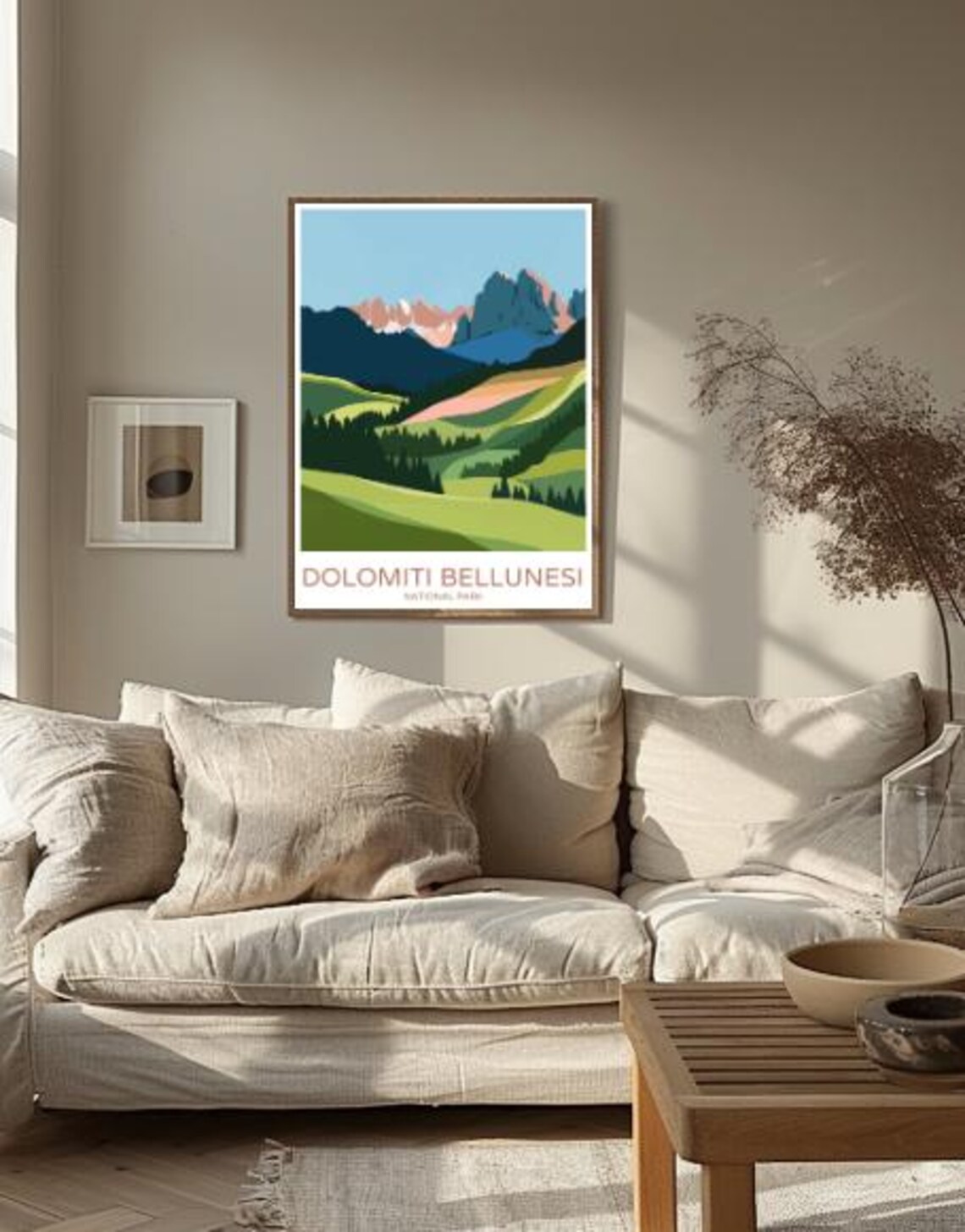 Dolomiti Bellunesi National Park Italy Alpine Peaks Poster Green Hills - Image 2
