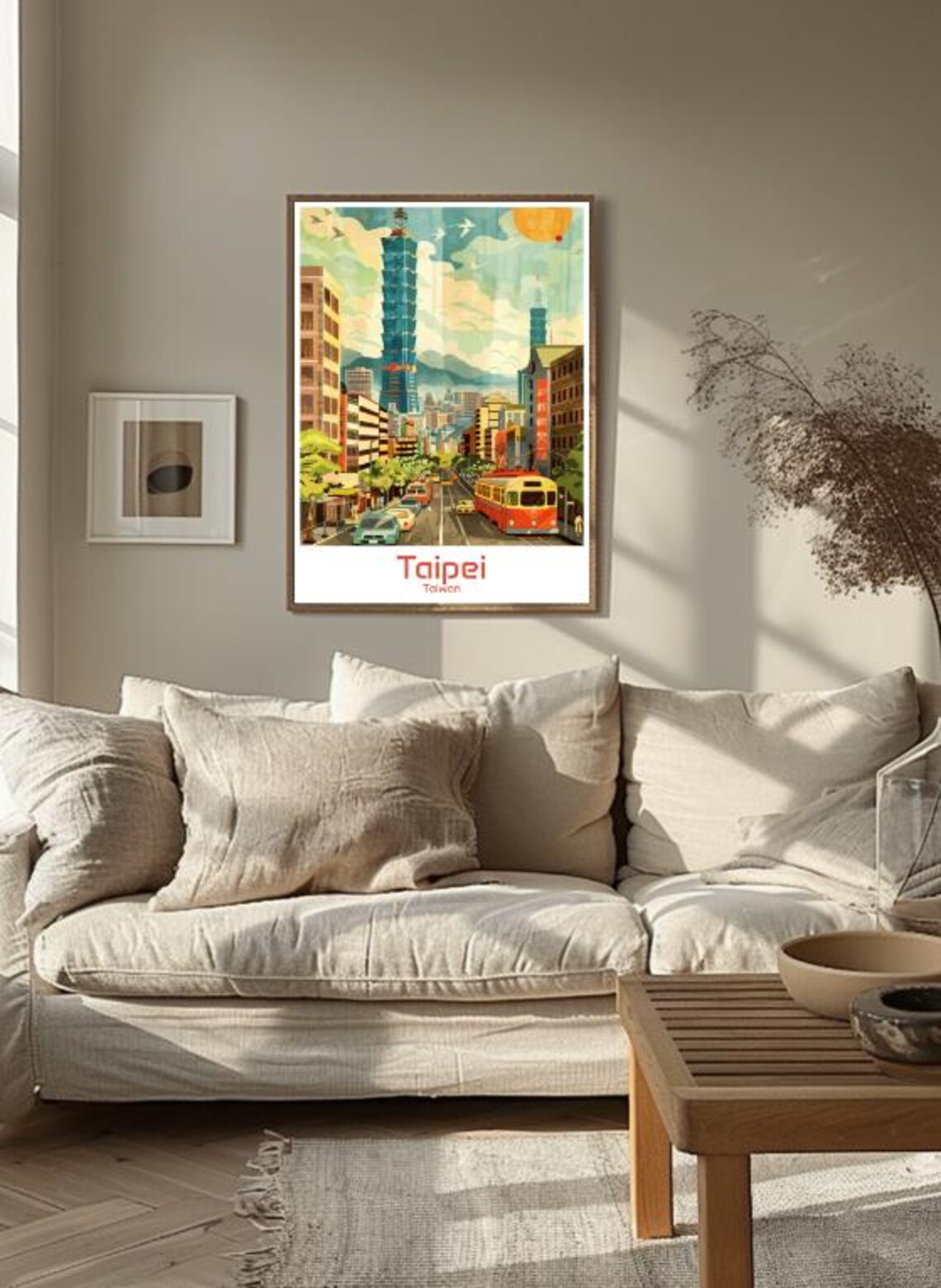 Taipei Taiwan Taipei 101 Streetcar Street Scene Travel Poster - Image 3