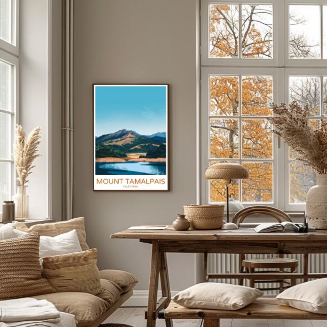 Mount Tamalpais California Rolling Hills Water Travel Poster - Image 4