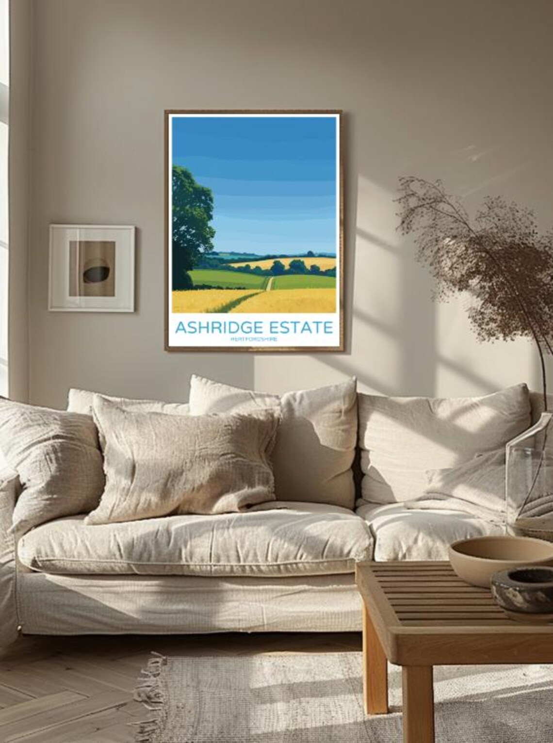 Ashridge Estate Hertfordshire Golden Wheat Fields Colorful Poster - Image 3
