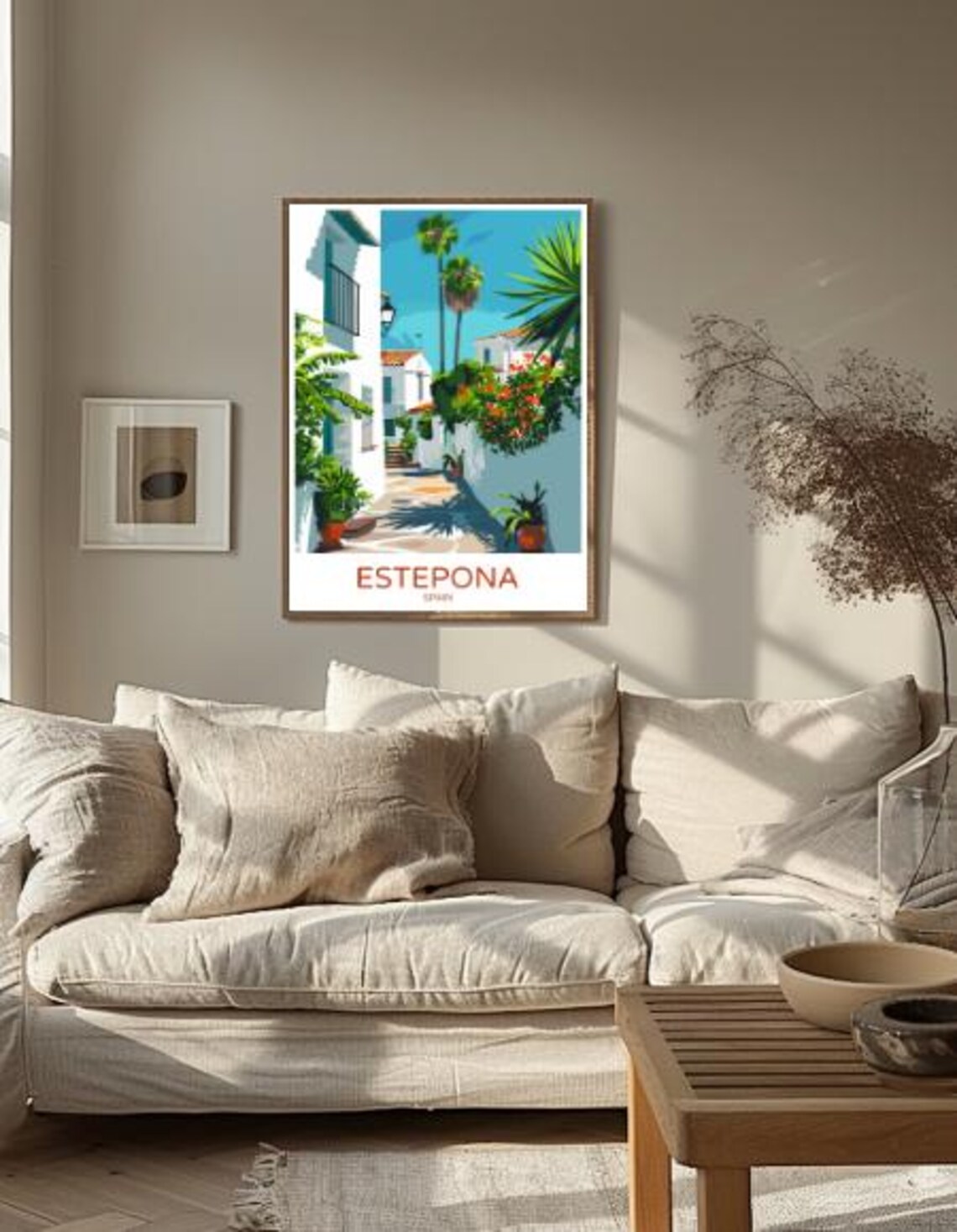 Estepona Spain Travel Poster White Village Street And Palms View - Image 2