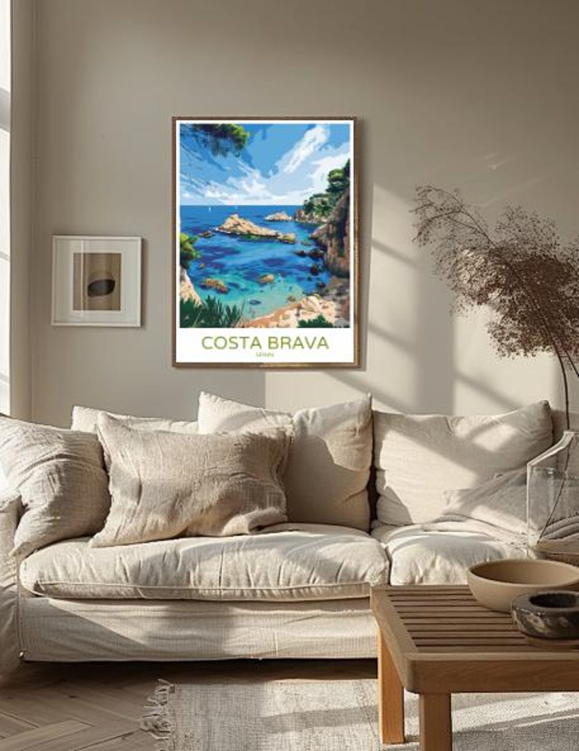 Costa Brava Spain Turquoise Rocky Cove Clear Water Travel Poster - Image 2
