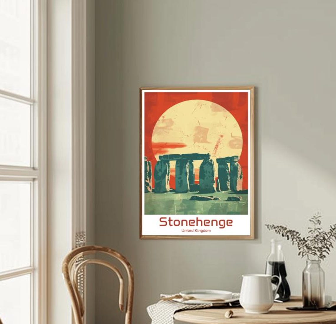 Stonehenge UK Sunset Silhouette Ancient Stones Circle Poster - Image 2