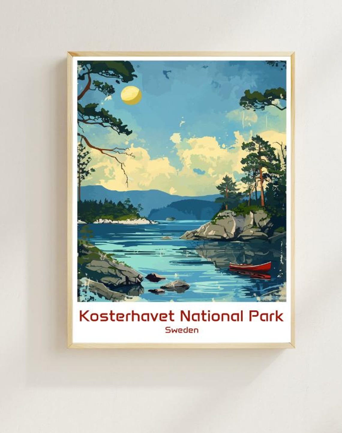 Kosterhavet National Park Sweden Rocky Coast Canoe Scene Poster
